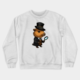 Cute Detective Capybara Crewneck Sweatshirt